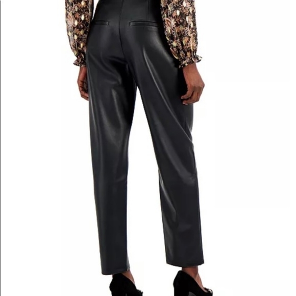 NWT Inc International Concepts Faux-Leather Pleat-Front Pants - Picture 3 of 3